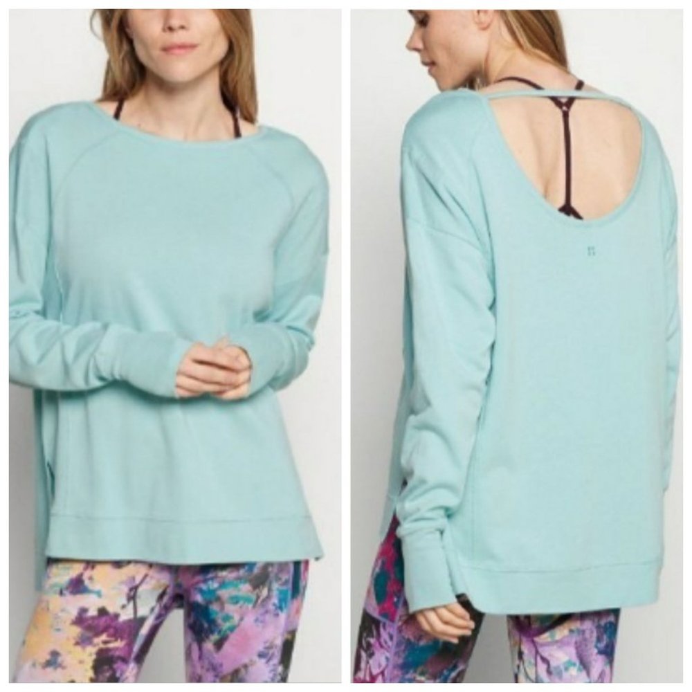 NEW Sweaty Betty SM/Med After Class Sport Oversize Sweatshirt Algarve Green
